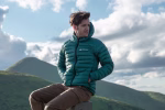 ROCK FRONT Mistral UL mens down jacket for hiking emerald