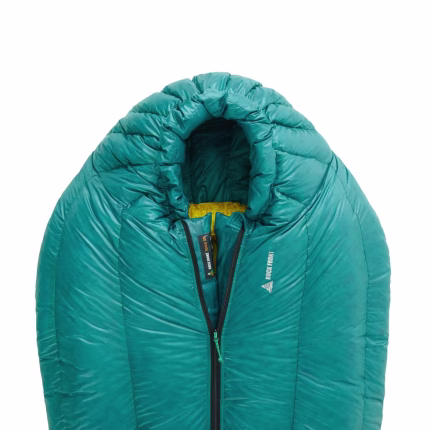 Warm down sleeping bag ROCK FRONT 1000 3D turquoise-mustard - photo