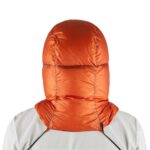 Warm down hood for winter backpacking ROCK FRONT Snorkel Balaclava back