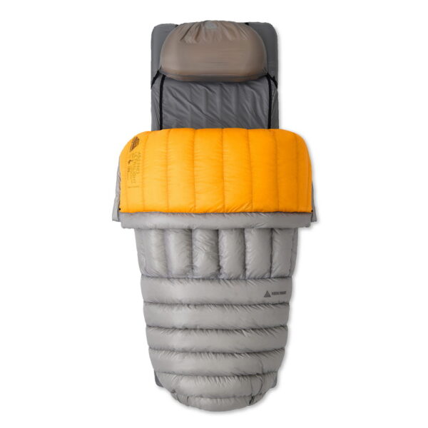 ROCK FRONT 450 Pro Ultralight down backpacking quilt system with mat sheet