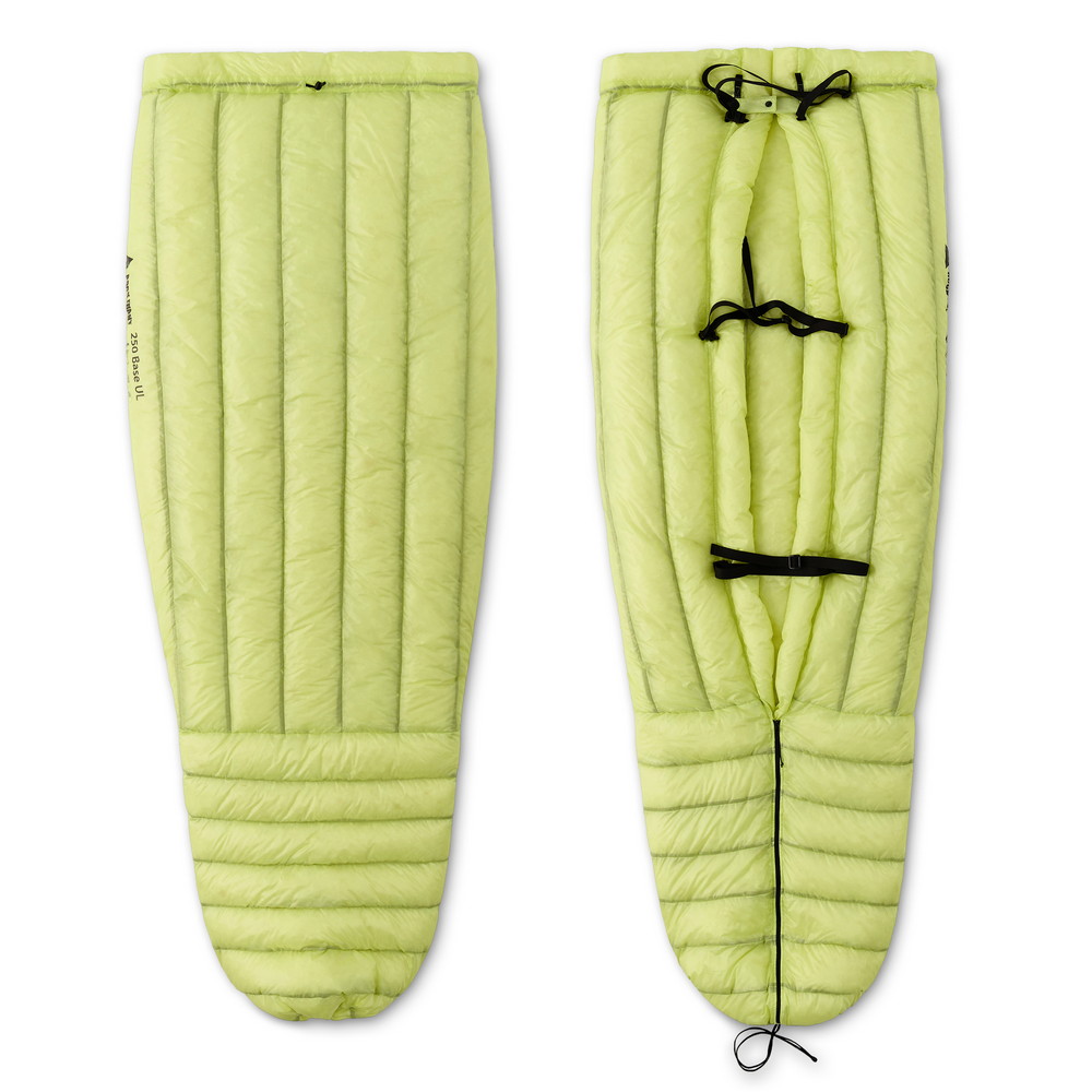 ROCK FRONT 250 Base UL Ultralight backpacking quilt for summer, lemon